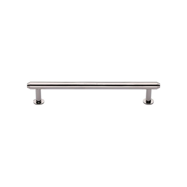 High quality image of Heritage Brass - Cabinet Pull Step Design with 16mm Rose 128mm CTC Polished Nickel F | Sku. v4411-128-pnf | Trade Door Handles, Kendal.