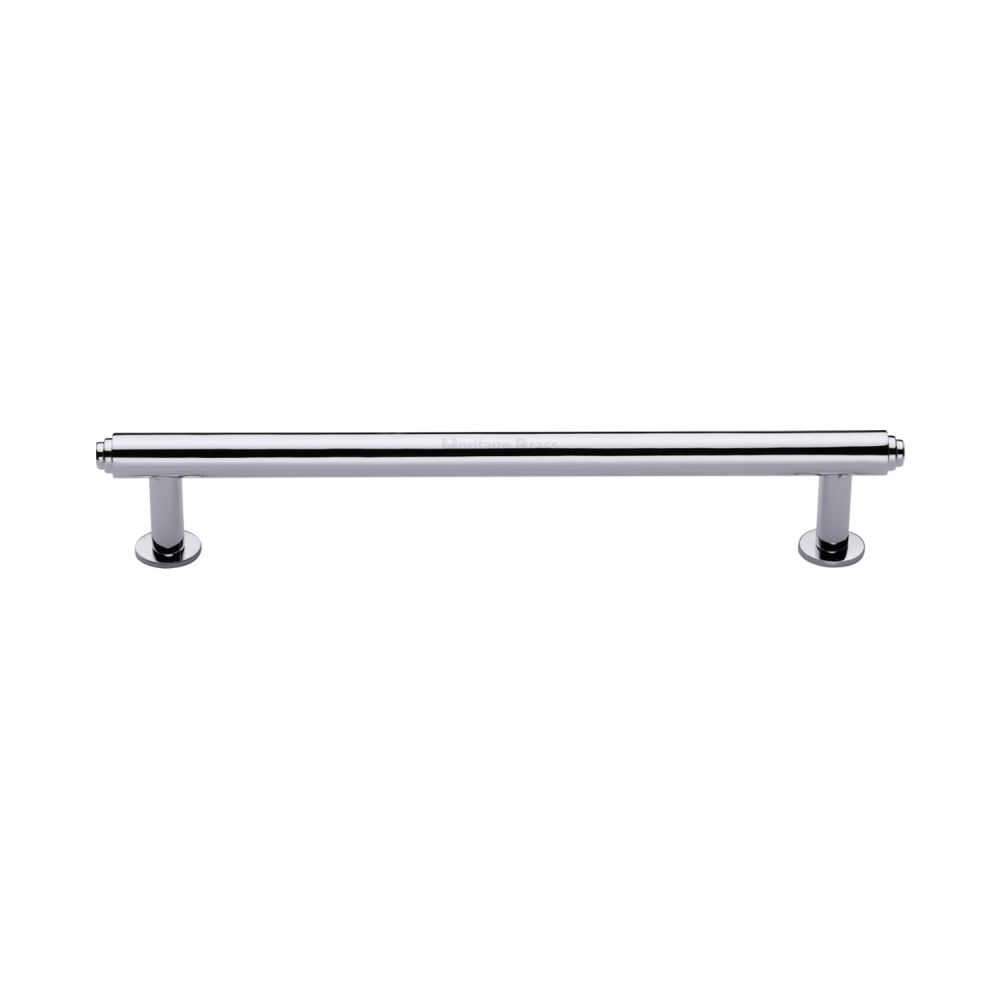 High quality image of Heritage Brass - Cabinet Pull Step Design with 16mm Rose 160mm CTC Polished Chrome F | Sku. v4411-160-pc | Trade Door Handles, Kendal.