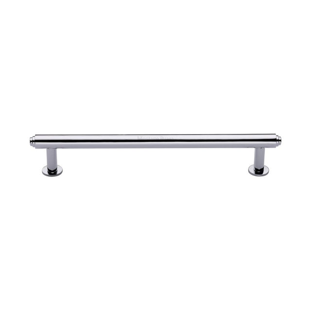High quality image of Heritage Brass - Cabinet Pull Step Design with 16mm Rose 160mm CTC Polished Chrome F | Sku. v4411-160-pc | Trade Door Handles, Kendal.