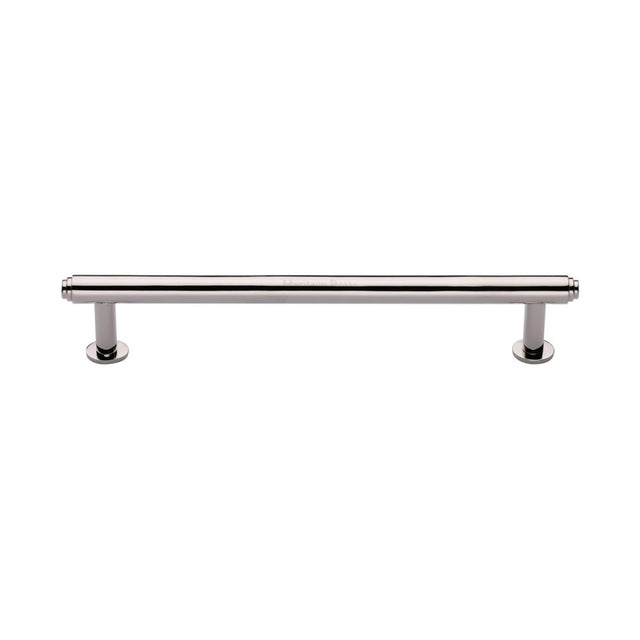 High quality image of Heritage Brass - Cabinet Pull Step Design with 16mm Rose 160mm CTC Polished Nickel F | Sku. v4411-160-pnf | Trade Door Handles, Kendal.
