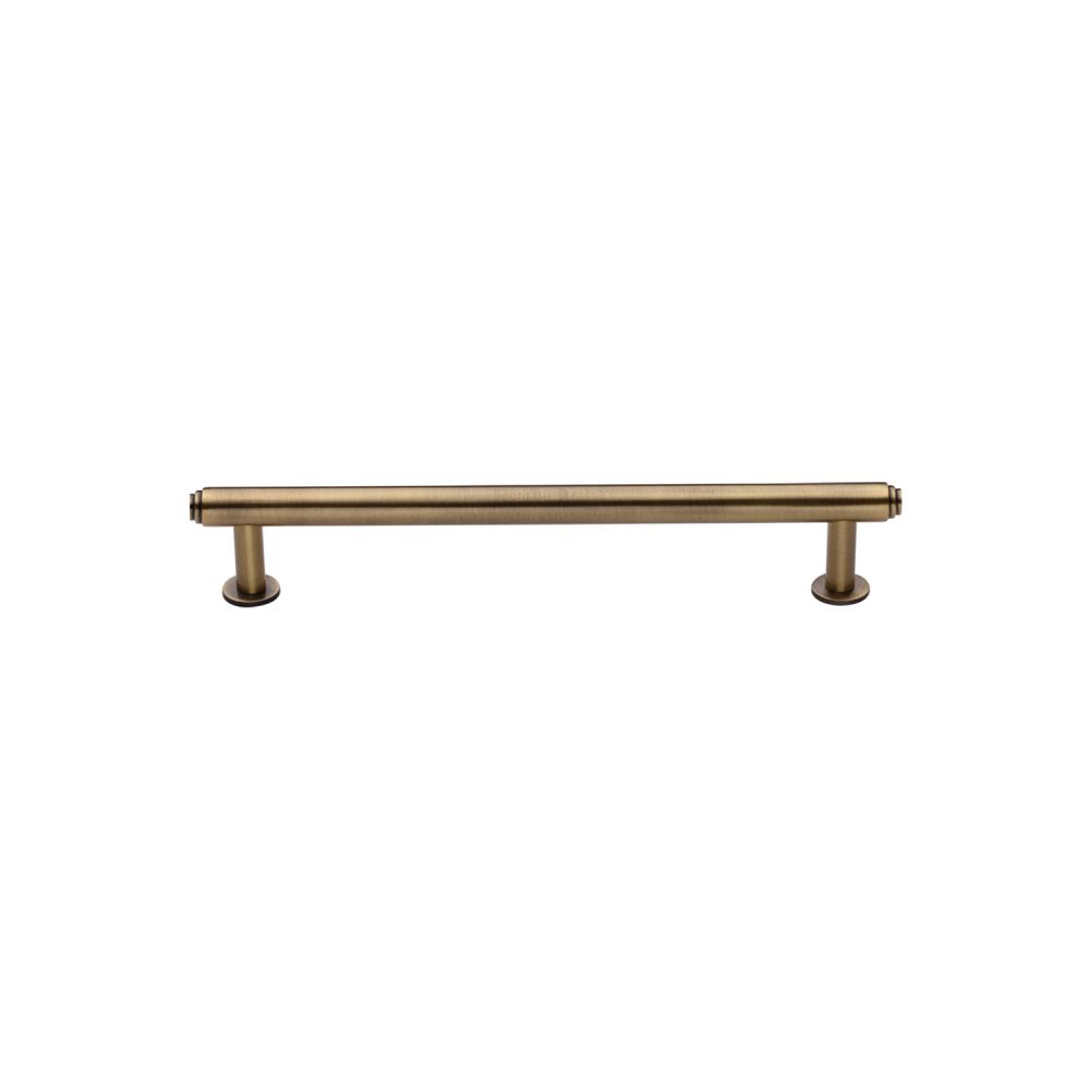 High quality image of Heritage Brass - Cabinet Pull Step Design with 16mm Rose 96mm CTC Antique Brass Fin | Sku. v4411-96-at | Trade Door Handles, Kendal.