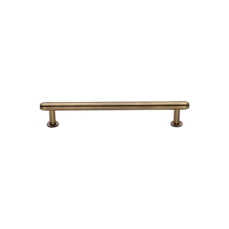High quality image of Heritage Brass - Cabinet Pull Step Design with 16mm Rose 96mm CTC Antique Brass Fin | Sku. v4411-96-at | Trade Door Handles, Kendal.