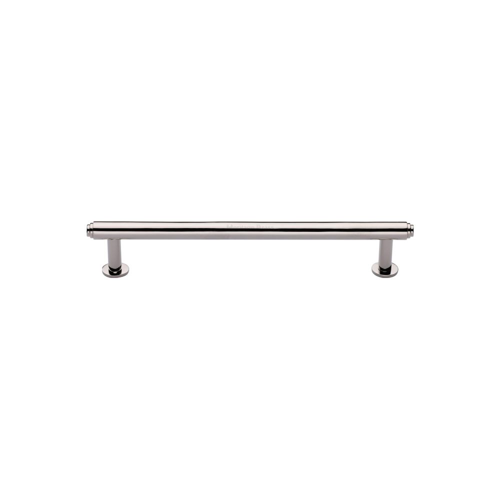 High quality image of Heritage Brass - Cabinet Pull Step Design with 16mm Rose 96mm CTC Polished Nickel Fi | Sku. v4411-96-pnf | Trade Door Handles, Kendal.