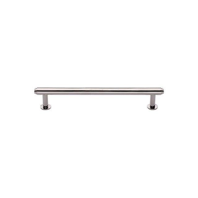 High quality image of Heritage Brass - Cabinet Pull Step Design with 16mm Rose 96mm CTC Polished Nickel Fi | Sku. v4411-96-pnf | Trade Door Handles, Kendal.