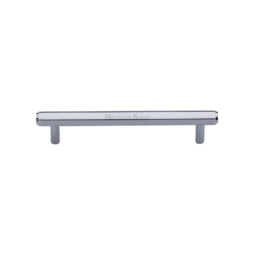 High quality image of Heritage Brass - Cabinet Pull Hexagon Design 128mm CTC Polished Chrome Finish | Sku. v4422-128-pc | Trade Door Handles, Kendal.