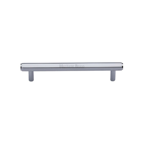 High quality image of Heritage Brass - Cabinet Pull Hexagon Design 128mm CTC Polished Chrome Finish | Sku. v4422-128-pc | Trade Door Handles, Kendal.