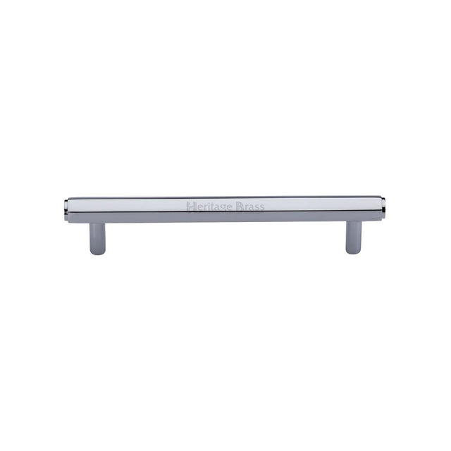 High quality image of Heritage Brass - Cabinet Pull Hexagon Design 128mm CTC Polished Chrome Finish | Sku. v4422-128-pc | Trade Door Handles, Kendal.