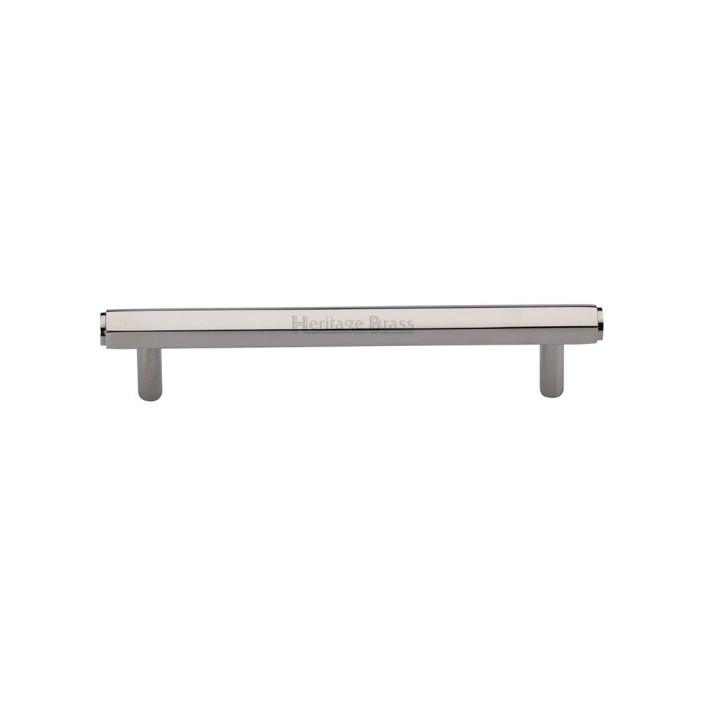 High quality image of Heritage Brass - Cabinet Pull Hexagon Design 128mm CTC Polished Nickel Finish | Sku. v4422-128-pnf | Trade Door Handles, Kendal.