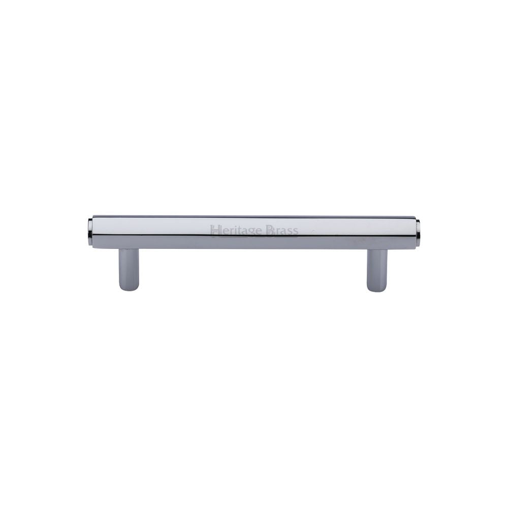 High quality image of Heritage Brass - Cabinet Pull Hexagon Design 96mm CTC Polished Chrome Finish | Sku. v4422-96-pc | Trade Door Handles, Kendal.