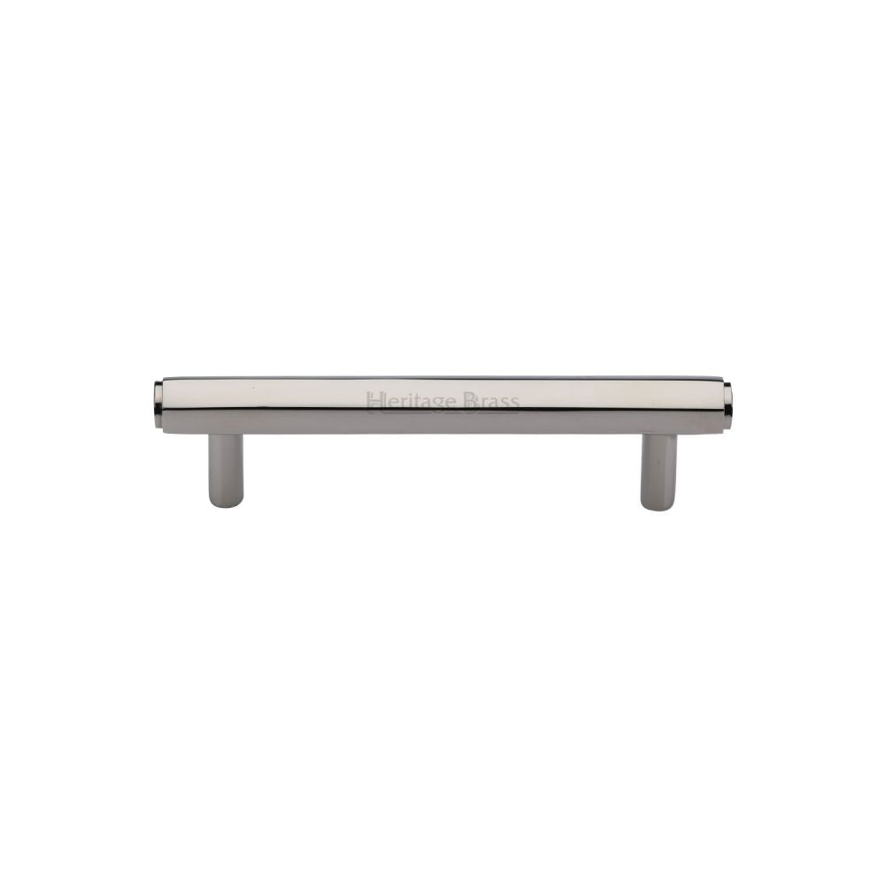 High quality image of Heritage Brass - Cabinet Pull Hexagon Design 96mm CTC Polished Nickel Finish | Sku. v4422-96-pnf | Trade Door Handles, Kendal.