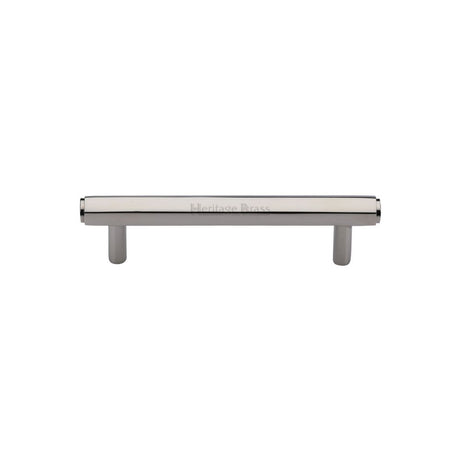 High quality image of Heritage Brass - Cabinet Pull Hexagon Design 96mm CTC Polished Nickel Finish | Sku. v4422-96-pnf | Trade Door Handles, Kendal.
