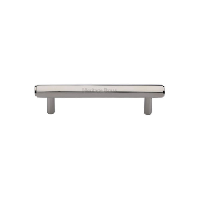 High quality image of Heritage Brass - Cabinet Pull Hexagon Design 96mm CTC Polished Nickel Finish | Sku. v4422-96-pnf | Trade Door Handles, Kendal.