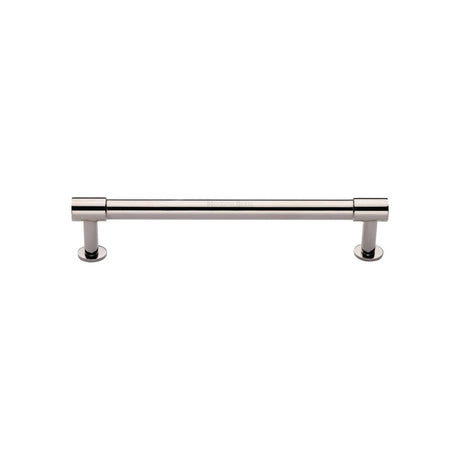 High quality image of Heritage Brass - Cabinet Pull Phoenix Design with 16mm Rose 128mm CTC Polished Nicke | Sku. v4435-128-pnf | Trade Door Handles, Kendal.