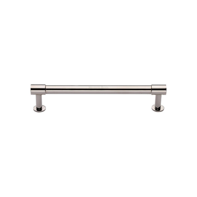 High quality image of Heritage Brass - Cabinet Pull Phoenix Design with 16mm Rose 128mm CTC Polished Nicke | Sku. v4435-128-pnf | Trade Door Handles, Kendal.