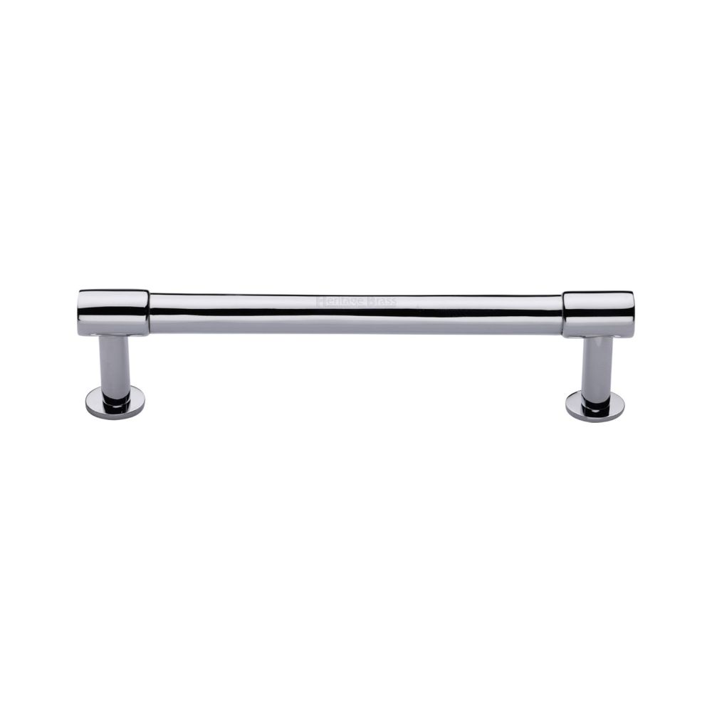 High quality image of Heritage Brass - Cabinet Pull Phoenix Design with 16mm Rose 160mm CTC Polished Chrom | Sku. v4435-160-pc | Trade Door Handles, Kendal.