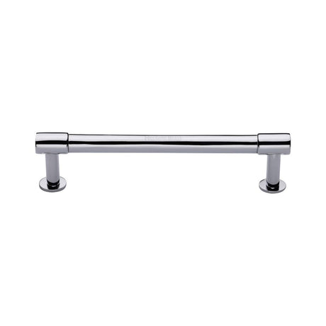 High quality image of Heritage Brass - Cabinet Pull Phoenix Design with 16mm Rose 160mm CTC Polished Chrom | Sku. v4435-160-pc | Trade Door Handles, Kendal.