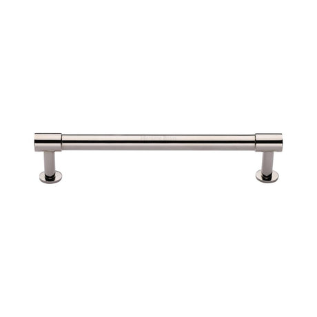 High quality image of Heritage Brass - Cabinet Pull Phoenix Design with 16mm Rose 160mm CTC Polished Nicke | Sku. v4435-160-pnf | Trade Door Handles, Kendal.