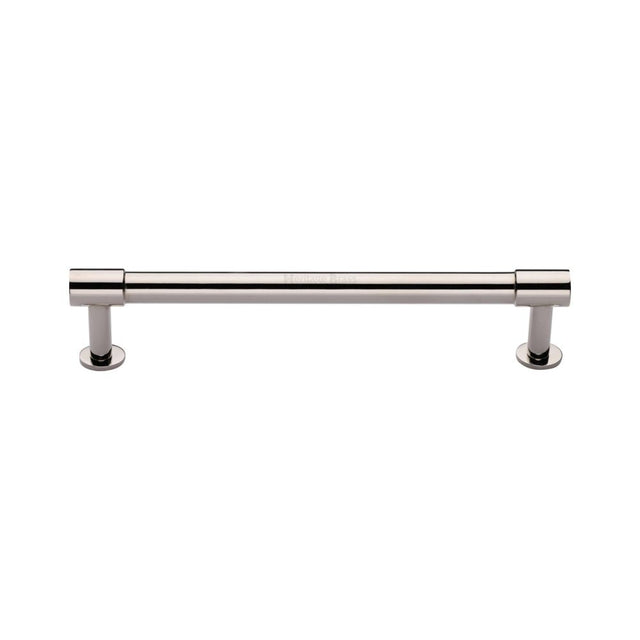 High quality image of Heritage Brass - Cabinet Pull Phoenix Design with 16mm Rose 160mm CTC Polished Nicke | Sku. v4435-160-pnf | Trade Door Handles, Kendal.