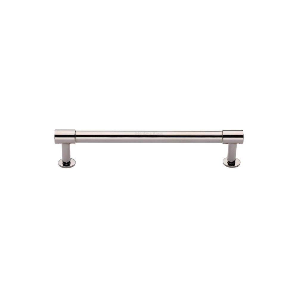 High quality image of Heritage Brass - Cabinet Pull Phoenix Design with 16mm Rose 96mm CTC Polished Nickel | Sku. v4435-96-pnf | Trade Door Handles, Kendal.