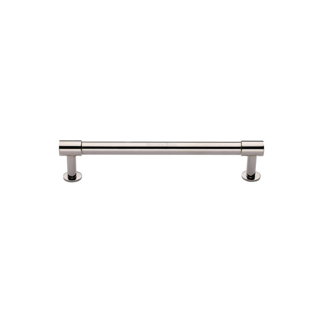 High quality image of Heritage Brass - Cabinet Pull Phoenix Design with 16mm Rose 96mm CTC Polished Nickel | Sku. v4435-96-pnf | Trade Door Handles, Kendal.