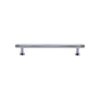High quality image of Heritage Brass - Cabinet Pull Contour Design with 16mm Rose 128mm CTC Polished Chrom | Sku. v4447-128-pc | Trade Door Handles, Kendal.