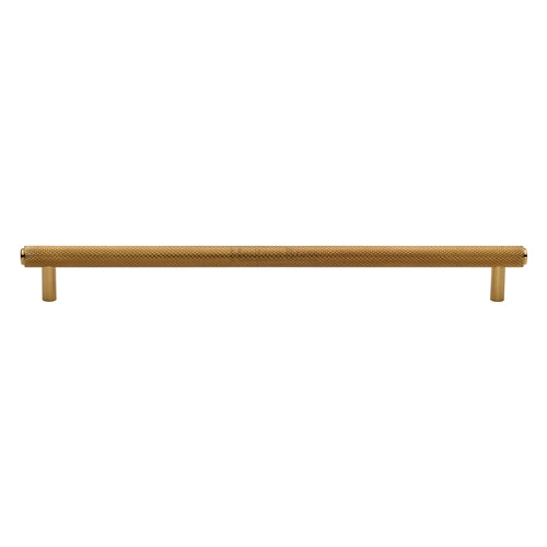 Heritage Brass Cabinet Pull Complete Knurl Design 254mm CTC Polished Brass Finish