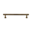 High quality image of Heritage Brass - Cabinet Pull Knurled Design with Rose 160mm CTC Antique Brass Fini | Sku. v4459-160-at | Trade Door Handles, Kendal.