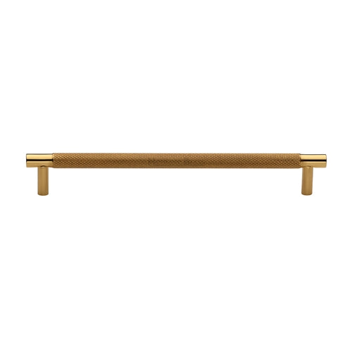 Heritage Brass Cabinet Pull Partial Knurl Design 192mm CTC Polished Brass Finish