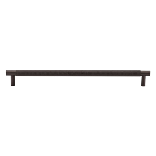 Heritage Brass Cabinet Pull Partial Knurl Design 254mm CTC Matt Bronze Finish