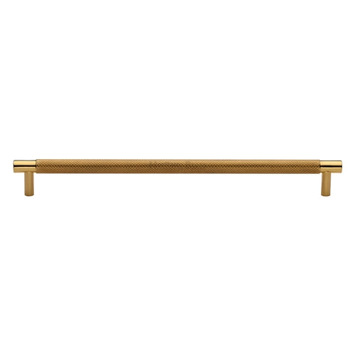 Heritage Brass Cabinet Pull Partial Knurl Design 254mm CTC Polished Brass Finish