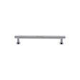 High quality image of Heritage Brass - Cabinet Pull Partial Knurled Design with Rose 96mm CTC Polished Chr | Sku. v4462-96-pc | Trade Door Handles, Kendal.