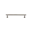 High quality image of Heritage Brass - Cabinet Pull Partial Knurled Design with Rose 96mm CTC Polished Nic | Sku. v4462-96-pnf | Trade Door Handles, Kendal.