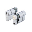 High quality image of the Vier - V5 45mm Single Cylinder Cylinder Keyed to Differ - Satin Chrome | Sku. v5ep45ssce | available to order from Trade Door Handles.