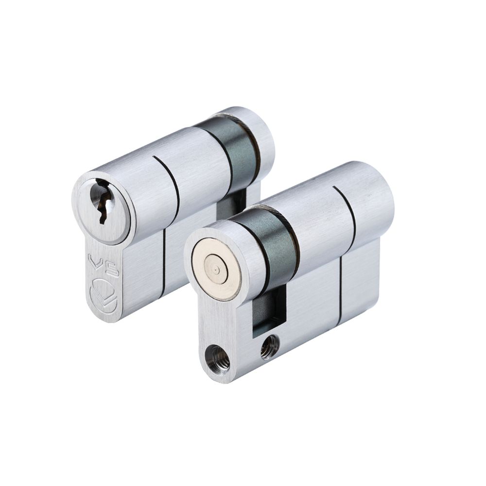 High quality image of the Vier - V5 45mm Single Cylinder Cylinder Keyed to Differ - Satin Chrome | Sku. v5ep45ssce | available to order from Trade Door Handles.
