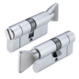 High quality image of the Vier - V5 70mm Euro Cylinder Turn with Coin Release - Satin Chrome | Sku. v5ep70cblsc | available to order from Trade Door Handles.