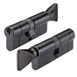 High quality image of the Vier - 70mm Euro Cylinder and Turn Keyed to Differ - Black | Sku. v5ep70ctbke | available to order from Trade Door Handles.