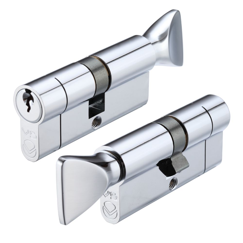 High quality image of the Vier - V5 70mm Cylinder and Turn Keyed to Differ - Polished Chrome | Sku. v5ep70ctpce | available to order from Trade Door Handles.