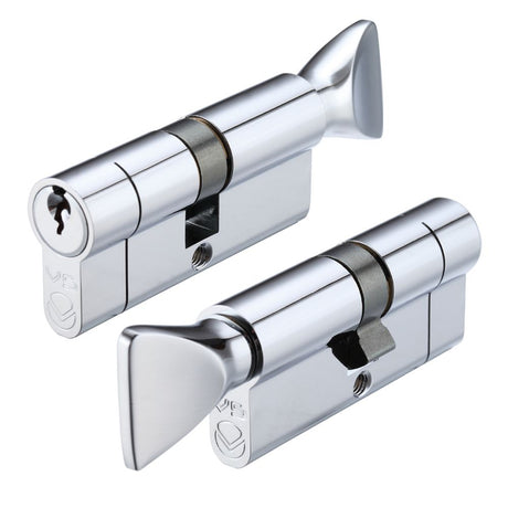 High quality image of the Vier - V5 70mm Cylinder and Turn Keyed to Differ - Polished Chrome | Sku. v5ep70ctpce | available to order from Trade Door Handles.