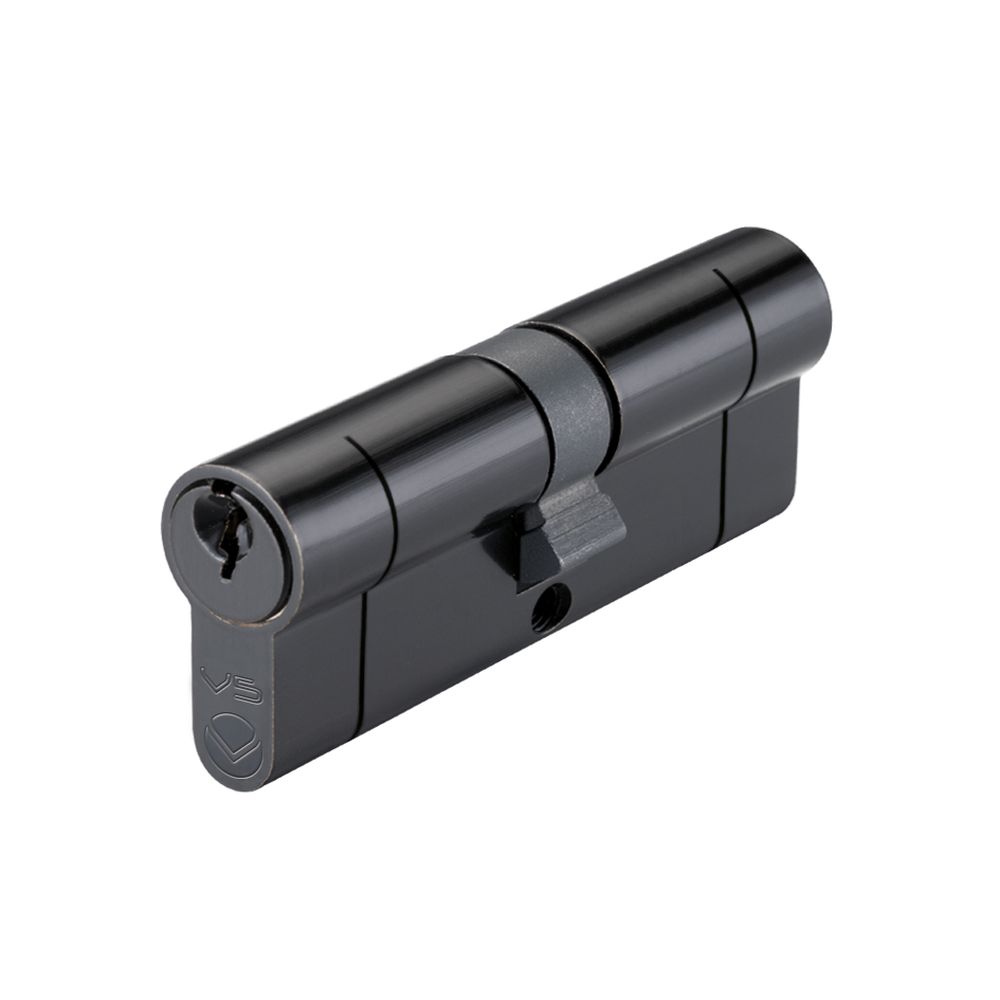 High quality image of the Vier - 80mm Euro Double Keyed to Differ - Black | Sku. v5ep80dbke | available to order from Trade Door Handles.