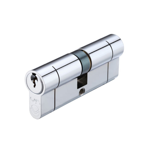 High quality image of the Vier - V5 80mm Euro Double Cylinder Cylinder Keyed to Differ - Polished Chrome | Sku. v5ep80dpce | available to order from Trade Door Handles.