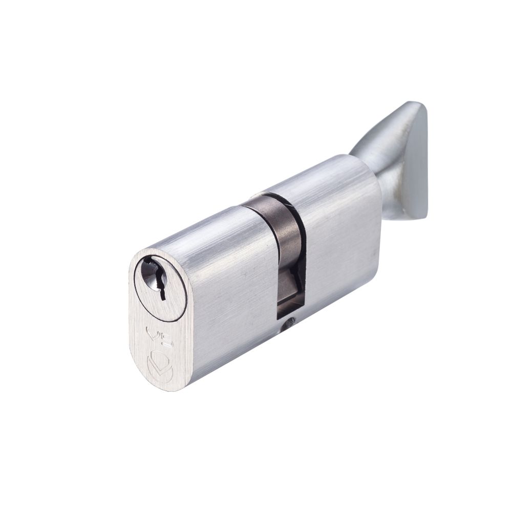 High quality image of the Vier - V5 60mm Oval Double Cylinder Keyed to Differ - Satin Chrome | Sku. v5op60dsce | available to order from Trade Door Handles.
