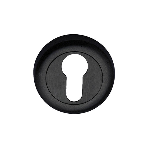 Heritage Brass Euro Profile Cylinder Escutcheon Matt Black Finish