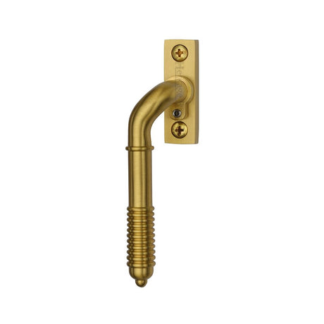 High quality image of Heritage Brass - Lockable Espagnolette Left Handed Reeded Design Satin Brass finish | Sku. v895l-lh-sb | available to order from Trade Door Handles in Kendal.