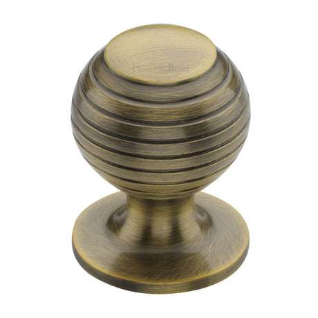 High quality image of Heritage Brass - Cabinet Knob Beehive Design 38mm Antique Brass Finish | Sku. v976-38-at | Trade Door Handles, Kendal.