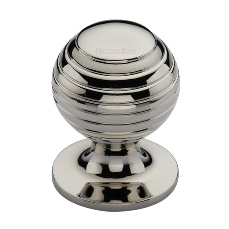 High quality image of Heritage Brass - Cabinet Knob Beehive Design 38mm Polished Nickel Finish | Sku. v976-38-pnf | Trade Door Handles, Kendal.