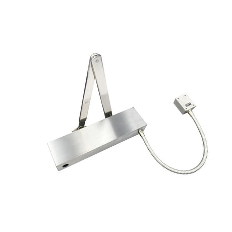 High quality image of the Vier - Electro Magnetic Overhead Door Closer, Hold Open/Swing Free, Fixed Size 3 c/w Matching Arm/Square Cover - Stain Stainless Steel | Sku. vdc-ems03-ho-sf-sq-sss | available to order from Trade Door Handles.