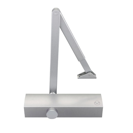 High quality image of the Vier - Size 2-5 Door Closer c/w Back Check & Delayed Action - Silver Flat Arm and Body (P.A Bracket Inc) - No Cover | Sku. vdc0025nc | available to order from Trade Door Handles.