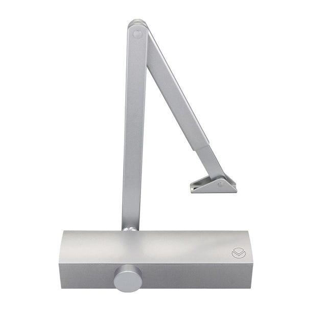 High quality image of the Vier - Size 2-5 Door Closer c/w Back Check & Delayed Action - Silver Flat Arm and Body (P.A Bracket Inc) - No Cover | Sku. vdc0025nc | available to order from Trade Door Handles.