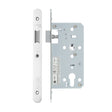 High quality image of the Vier - Din Latch - Backset 55mm - 2 Pc Forend - Radius - Polished Stainless Steel | Sku. vdl0055-l-r-pss | available to order from Trade Door Handles.