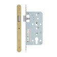 High quality image of the Vier - Din Latch - Backset 55mm - 2 Pc Forend - Radius - PVD Satin Brass | Sku. vdl0055-l-r-pvdsb | available to order from Trade Door Handles.
